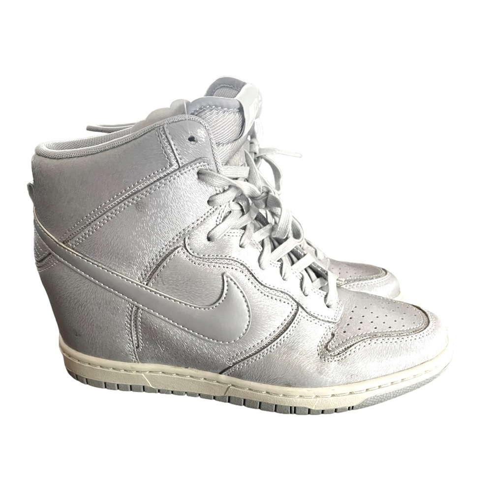 Nike Women's Metallic Silver Wedge Sneakers
